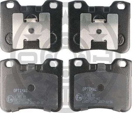 Optimal 10135 - Brake Pad Set, disc brake autospares.lv