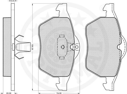 Optimal 10124 - Brake Pad Set, disc brake autospares.lv