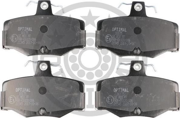 Optimal BP-10175 - Brake Pad Set, disc brake autospares.lv