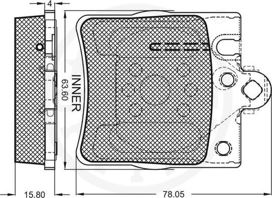 Optimal 10340 - Brake Pad Set, disc brake autospares.lv