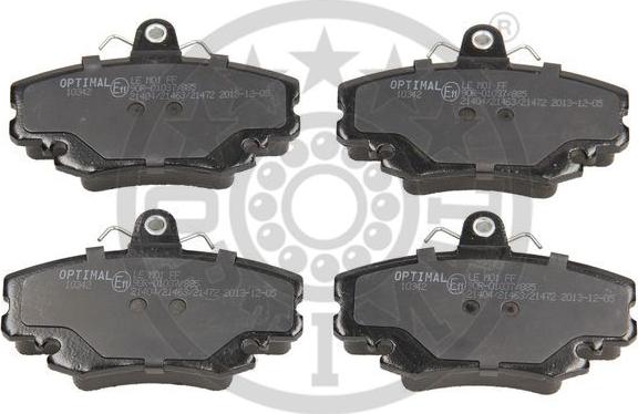 Optimal 10342 - Brake Pad Set, disc brake autospares.lv