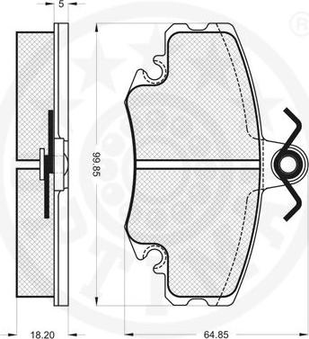 Optimal 10342 - Brake Pad Set, disc brake autospares.lv