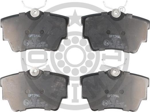 Optimal 10307 - Brake Pad Set, disc brake autospares.lv