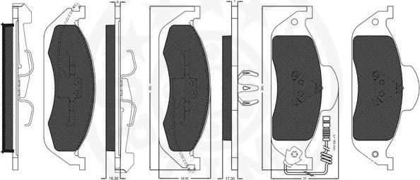 Optimal 10314 - Brake Pad Set, disc brake autospares.lv