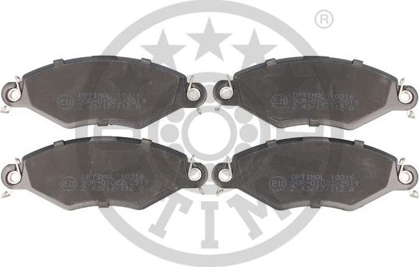 Optimal BP-10316 - Brake Pad Set, disc brake autospares.lv