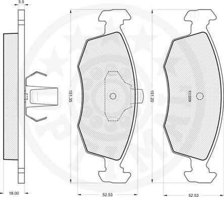 Optimal 10386 - Brake Pad Set, disc brake autospares.lv