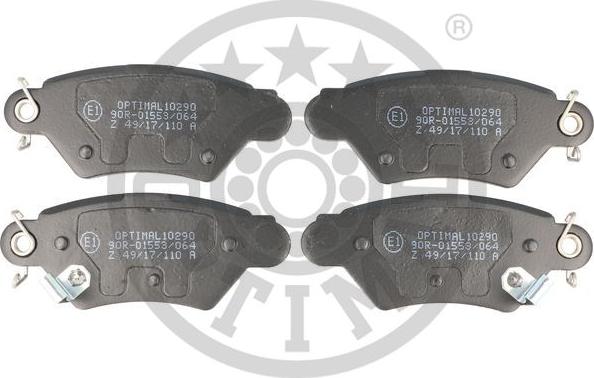 Optimal 10290 - Brake Pad Set, disc brake autospares.lv