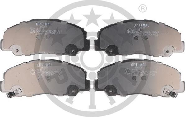 Optimal 10201 - Brake Pad Set, disc brake autospares.lv