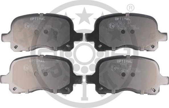 Optimal 10211 - Brake Pad Set, disc brake autospares.lv