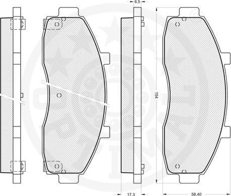 Optimal 10235 - Brake Pad Set, disc brake autospares.lv