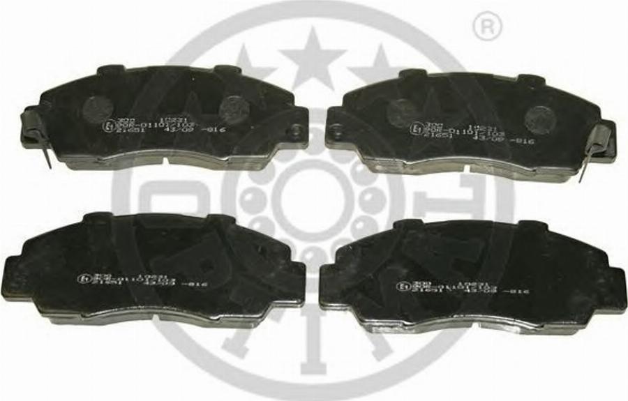 Optimal 10231 - Brake Pad Set, disc brake autospares.lv