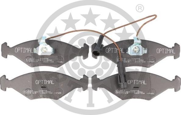 Optimal 10276 - Brake Pad Set, disc brake autospares.lv