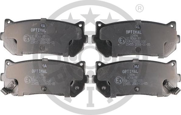 Optimal 12494 - Brake Pad Set, disc brake autospares.lv