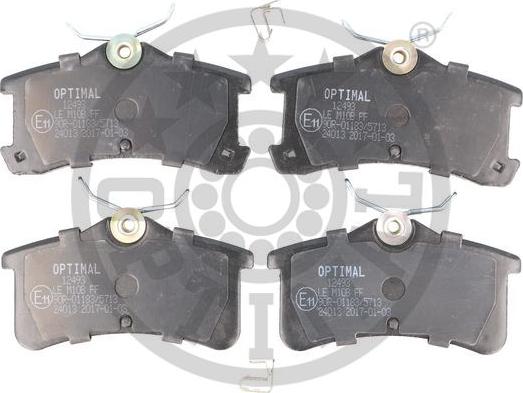 Optimal 12493 - Brake Pad Set, disc brake autospares.lv