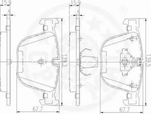 Optimal 12497 - Brake Pad Set, disc brake autospares.lv