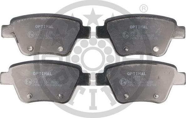 Optimal BP-12449 - Brake Pad Set, disc brake autospares.lv