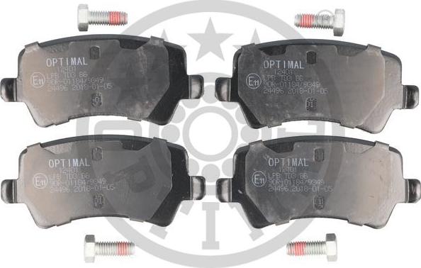 Optimal 12401 - Brake Pad Set, disc brake autospares.lv