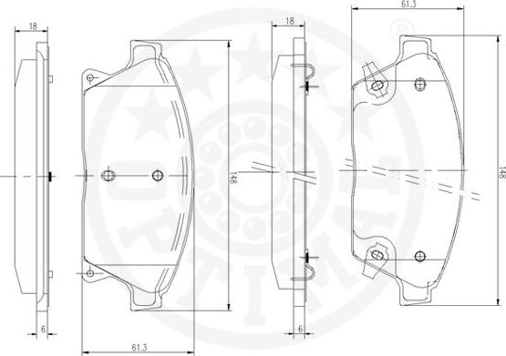 Optimal 12407 - Brake Pad Set, disc brake autospares.lv