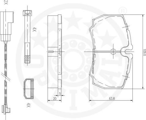 Optimal 12418 - Brake Pad Set, disc brake autospares.lv