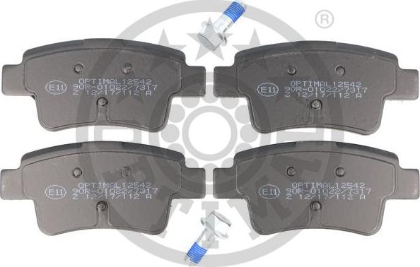 Optimal 12542 - Brake Pad Set, disc brake autospares.lv