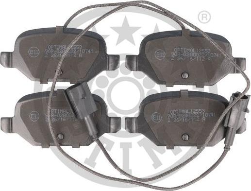 Optimal 12553 - Brake Pad Set, disc brake autospares.lv