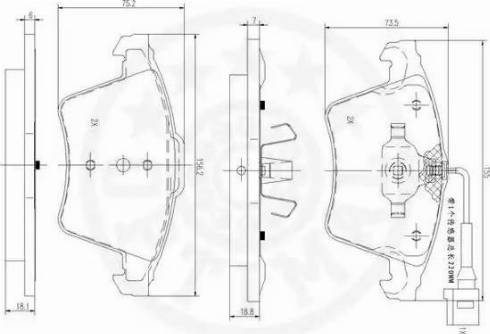 Optimal 12533 - Brake Pad Set, disc brake autospares.lv