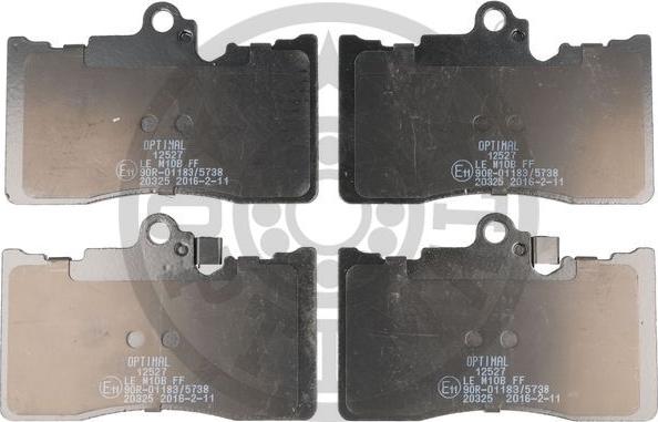 Optimal 12527 - Brake Pad Set, disc brake autospares.lv