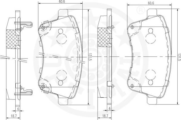 Optimal 12575 - Brake Pad Set, disc brake autospares.lv