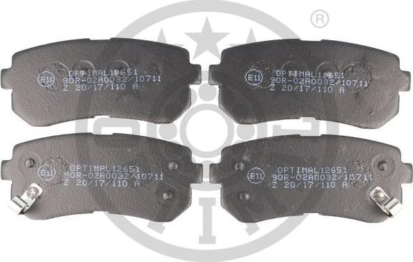 Optimal BP-12651 - Brake Pad Set, disc brake autospares.lv