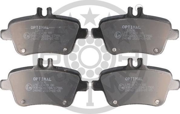 Optimal 12606 - Brake Pad Set, disc brake autospares.lv