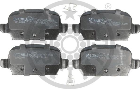 Optimal 12094 - Brake Pad Set, disc brake autospares.lv