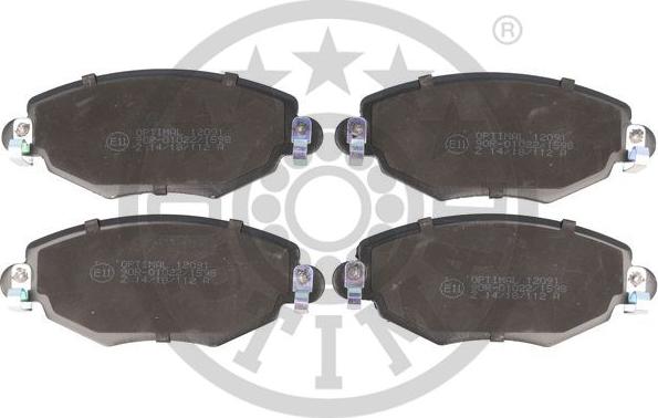 Optimal 12091 - Brake Pad Set, disc brake autospares.lv