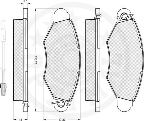 Optimal 120661 - Brake Pad Set, disc brake autospares.lv