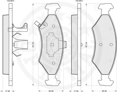 Optimal 12068 - Brake Pad Set, disc brake autospares.lv