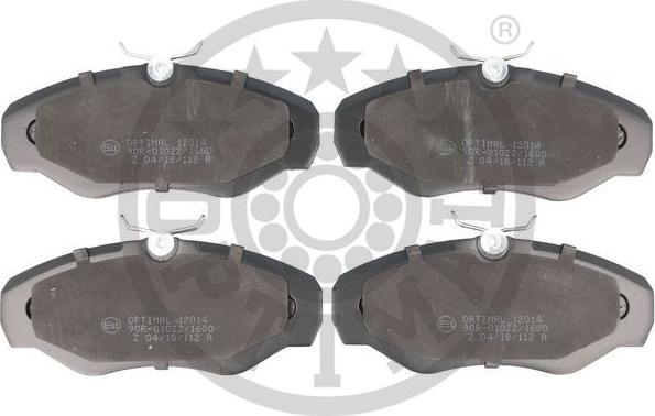 Optimal 12014 - Brake Pad Set, disc brake autospares.lv