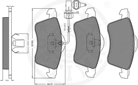 Optimal 12015 - Brake Pad Set, disc brake autospares.lv