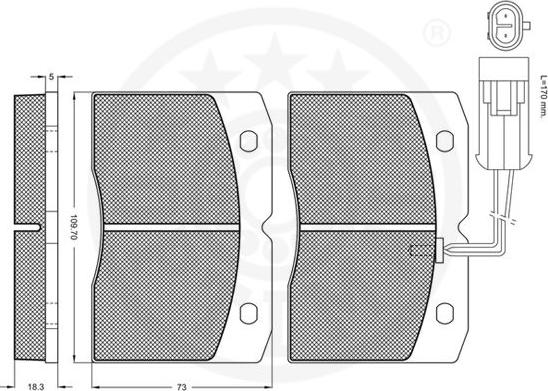 Optimal 12022 - Brake Pad Set, disc brake autospares.lv