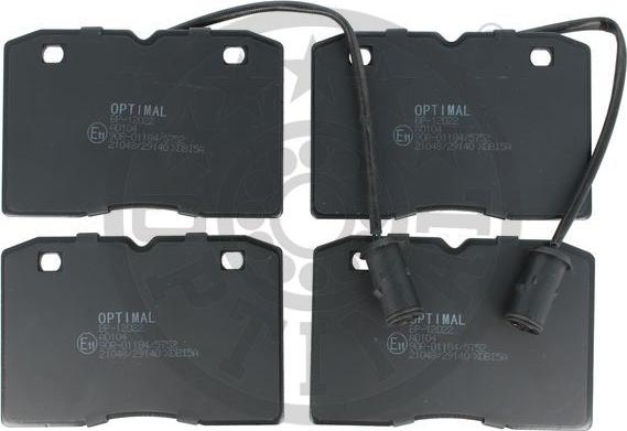 Optimal 12022 - Brake Pad Set, disc brake autospares.lv