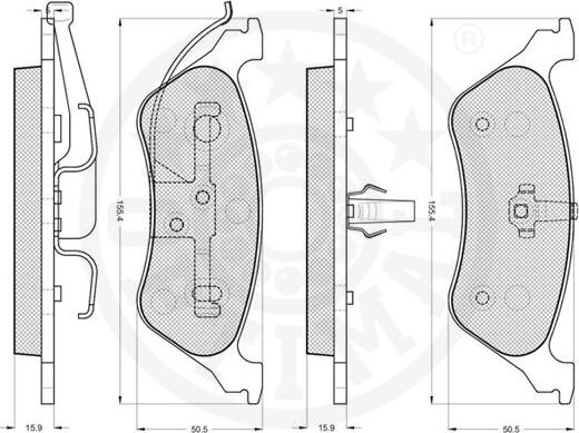 Optimal 12153 - Brake Pad Set, disc brake autospares.lv