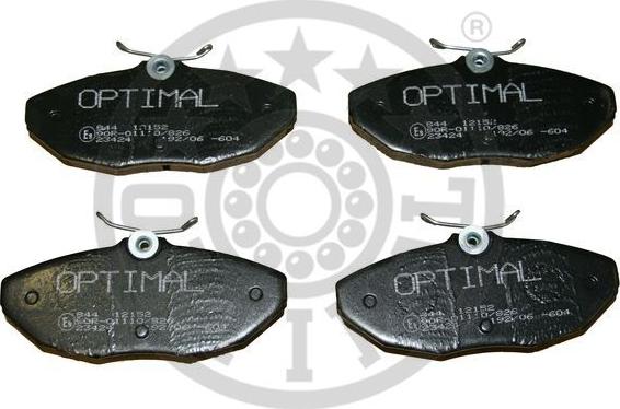 Optimal 12152 - Brake Pad Set, disc brake autospares.lv