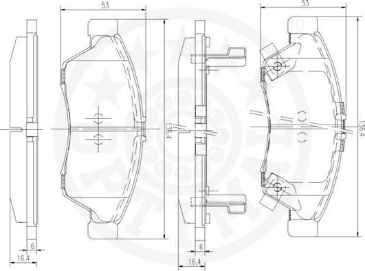 Optimal 12113 - Brake Pad Set, disc brake autospares.lv