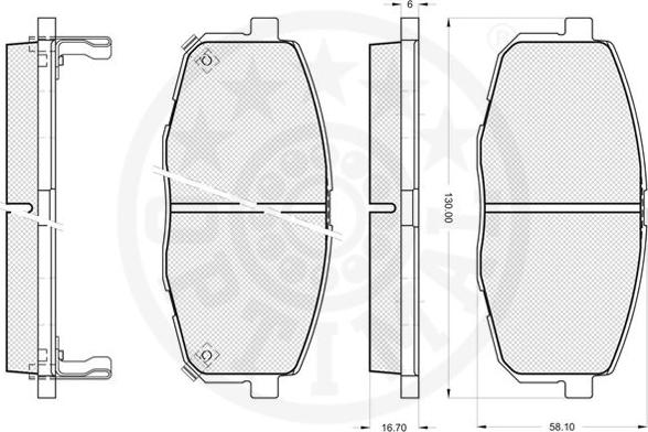 Optimal 12135 - Brake Pad Set, disc brake autospares.lv