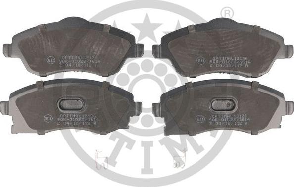 Optimal 12126 - Brake Pad Set, disc brake autospares.lv