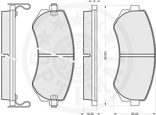 Optimal 12123 - Brake Pad Set, disc brake autospares.lv