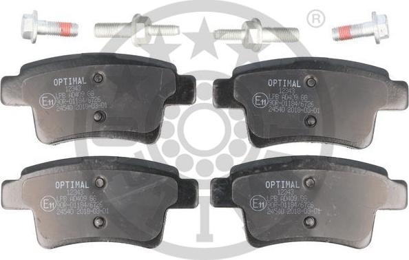 Optimal 12343 - Brake Pad Set, disc brake autospares.lv