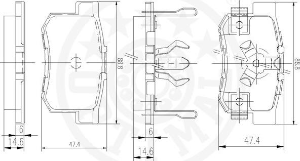 Optimal 12353 - Brake Pad Set, disc brake autospares.lv