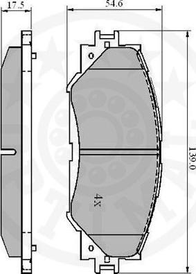 Optimal 12310 - Brake Pad Set, disc brake autospares.lv