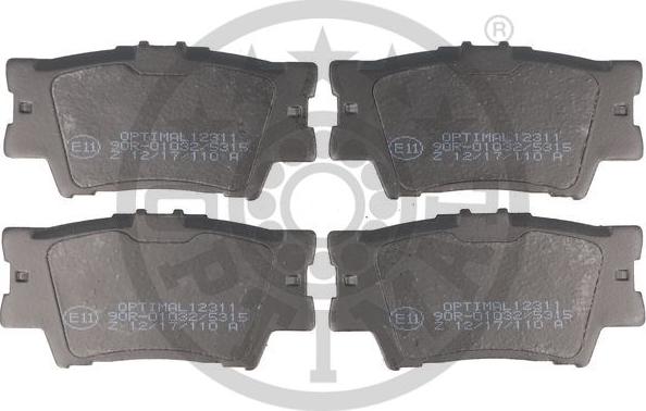 Optimal BP-12311 - Brake Pad Set, disc brake autospares.lv