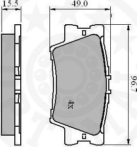 Optimal 12311 - Brake Pad Set, disc brake autospares.lv