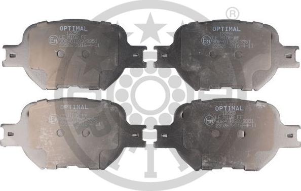 Optimal 12258 - Brake Pad Set, disc brake autospares.lv